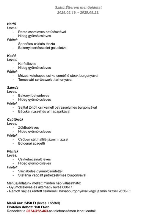 Tervrajz a Szász Söröző & Étterem rendezvénytermeinek elrendezéséről