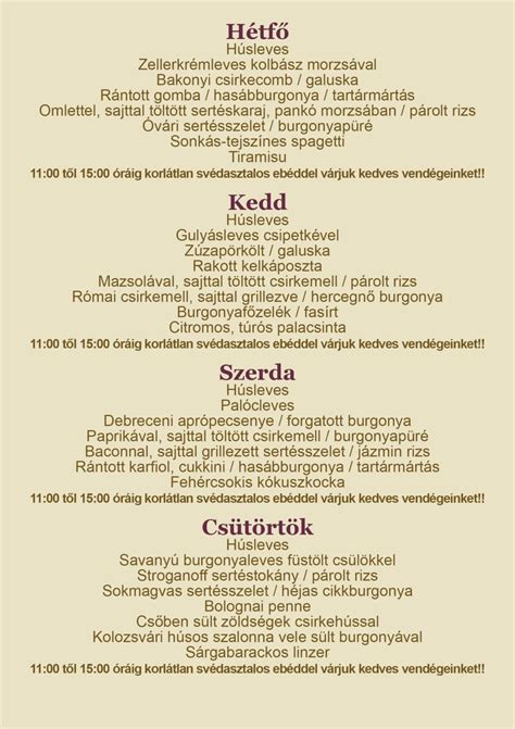 Szombathely belváros, étterem előtti tábla napi menüvel