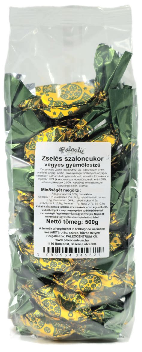 Paleolit gesztenye szaloncukor tápérték táblázat
