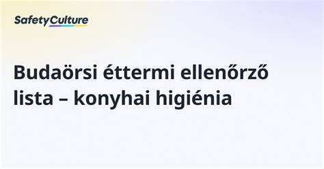 Konyhai higiénia ellenőrző lista