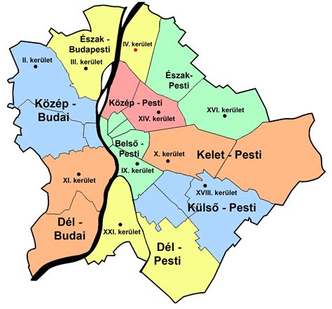 Térkép: Budapest IV. és XVIII. kerületének kiemelt utcái és üzleti zónái