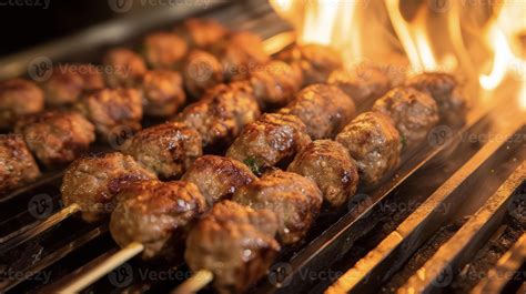 Grilled kofte on skewers