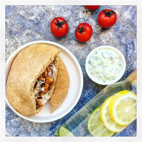 A beautifully plated Szafi Reform Gyros Pita