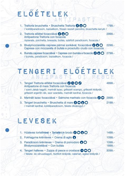 Egy okostelefon kijelzőjén látható éttermi étlap