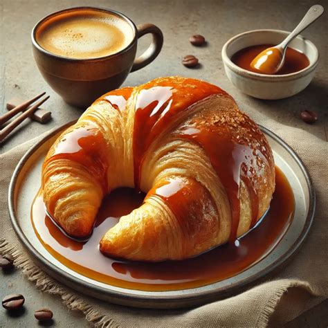 Frissen sült croissant és kávé egy reggelizőasztalon
