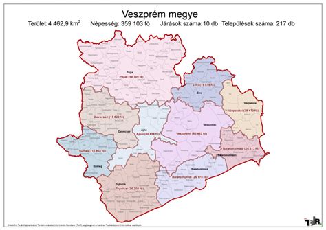 Térkép Veszprém megye pizzafutár szolgáltatásaival