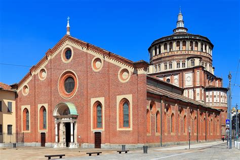 A Santa Maria delle Grazie templom homlokzata és Bramante kupolája