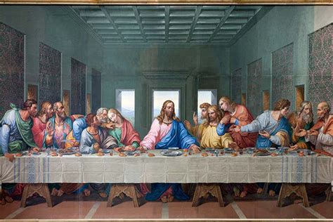 Az Utolsó Vacsora freskója egy restauráció előtti állapotban