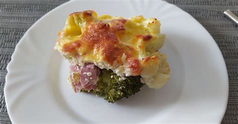 sült karfiol és brokkoli gratin