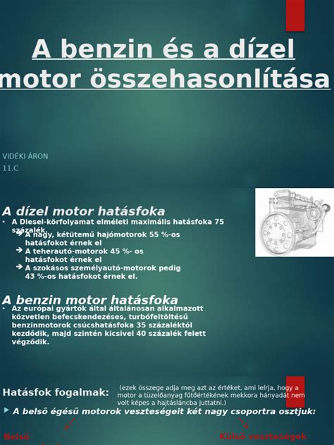 Dízel és benzines motorok összehasonlítása