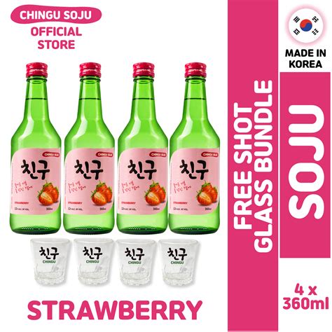Soju bottles and glasses