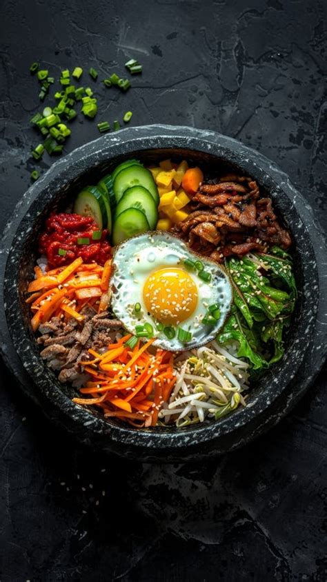 Colourful bibimbap bowl