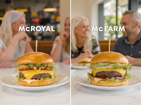 két McFarm szendvics egymásra helyezve, ahogy a Mega McFarm kialakul