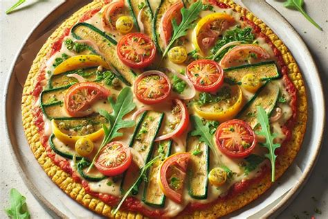 friss zöldségekkel díszített pizza