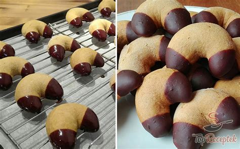 Vaníliás kiflik csokoládéba mártva