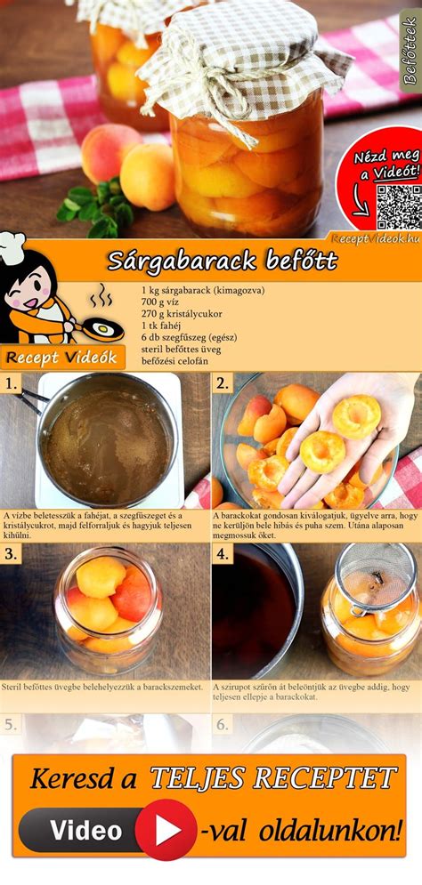 Sárgabarack befőtt készítésének folyamata