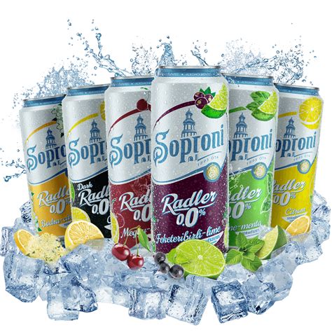 A Soproni Radler dobozának vagy palackjának közelképe.