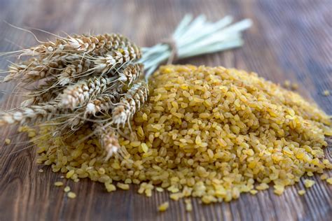 Bulgur gabona szemek és textúra közelről