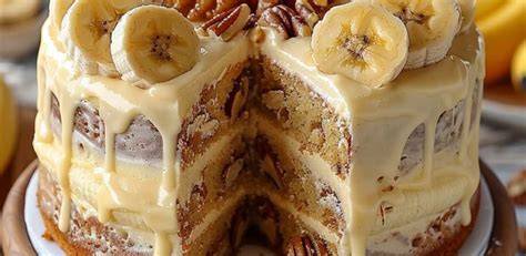Banános krémtorta rétegekkel