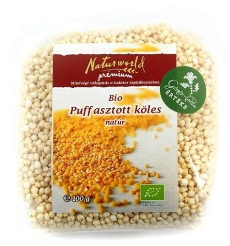 Puffasztott köles gyártási folyamata ábra