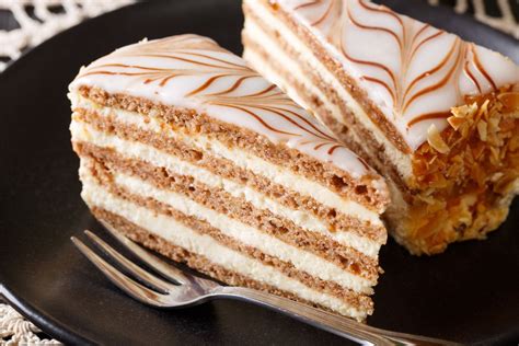 Eszterházy cake with traditional pattern