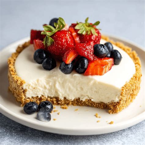 No-bake cheesecake with berries