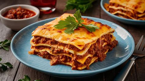 Hagyományos, rétegezett lasagne frissen a sütőből