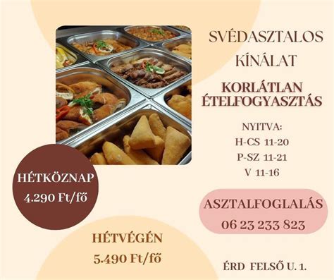 Svédasztalos kínálat a Marina Ételbárban