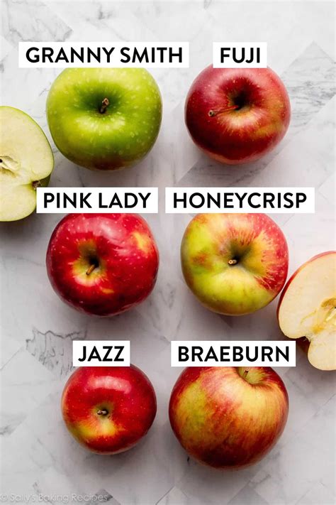Different types of apples suitable for baking