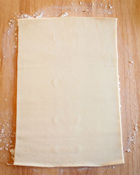 Puff pastry being rolled out