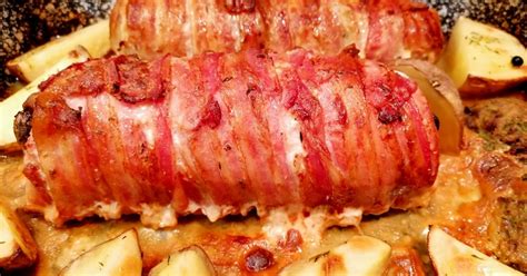 Sajt és bacon töltelékkel megtöltött karaj