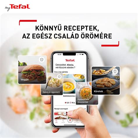 My Tefal alkalmazás felülete okostelefonon