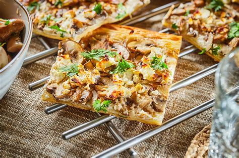 Gombás-feta sajtos tart
