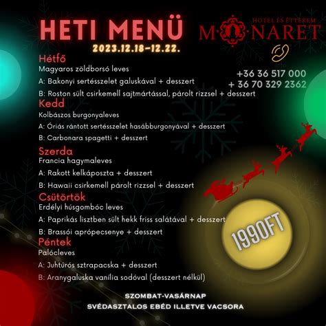 Napi menü ajánlat