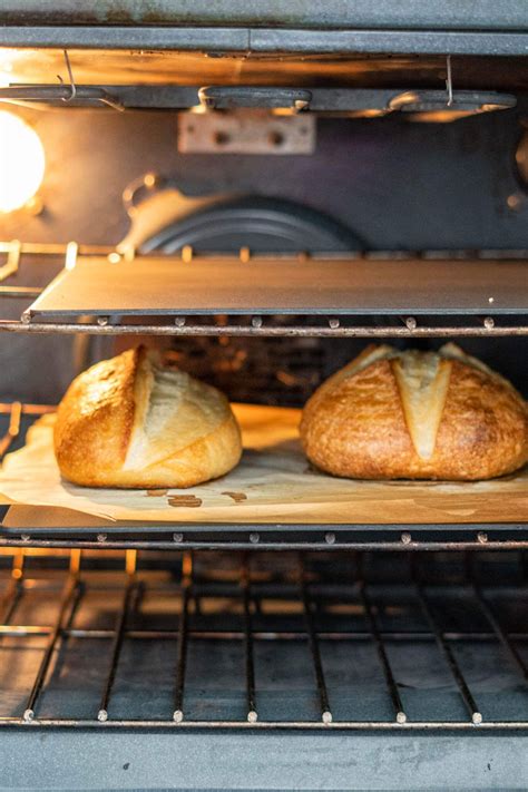 Sourdough bread baked in a cold oven