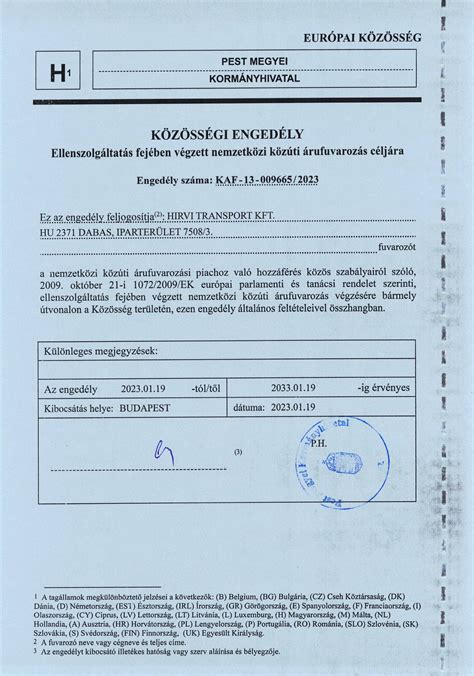 Fuvarozói engedély igénylési folyamatát bemutató folyamatábra
