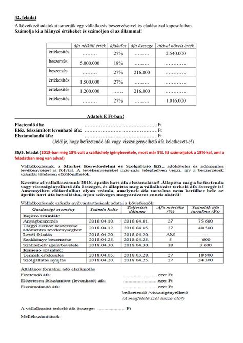 Példa a fix áras éttermek ÁFA kezelésére