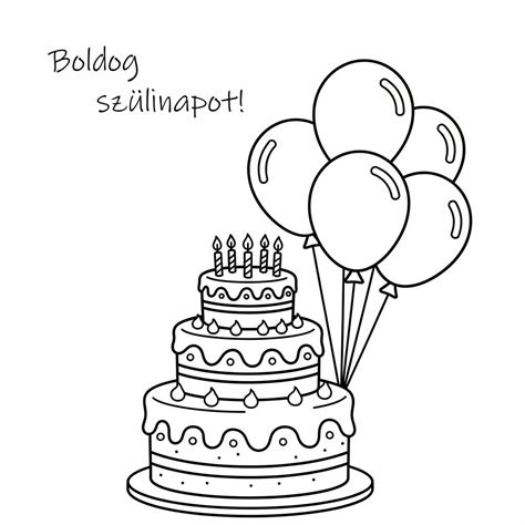 ünnepi díszes szülinapi torta asztalon