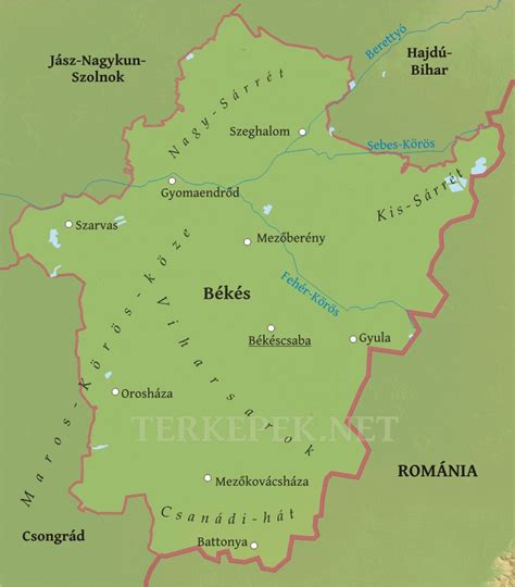 Békés vármegye gasztronómiai térképe