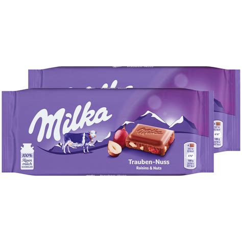 Milka Mazsolás-Mogyorós csokoládé csomagolása