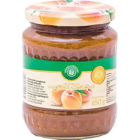 kecskeméti prémium sárgabaracklekvár üveg
