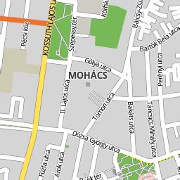 Mohács térkép - Káposztáskert utca kiemelve