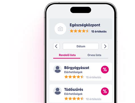 Online orvoskereső platform felülete