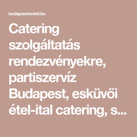 Catering szolgáltatás rendezvényekre