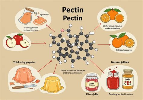 Pektintartalmú gyümölcsök és a pektin molekuláris szerkezete