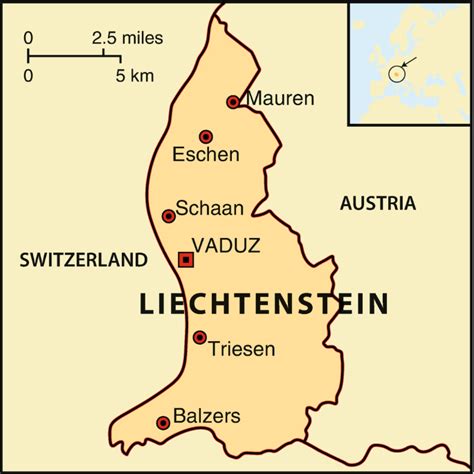 Liechtenstein térképe