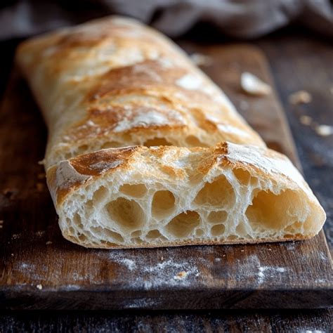 Ciabatta kenyér félbevágva