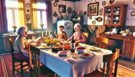 családi ebéd az asztalnál