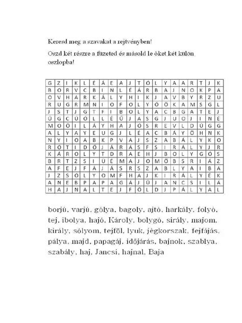 ideális lóugrásos szókereső tábla vázlata