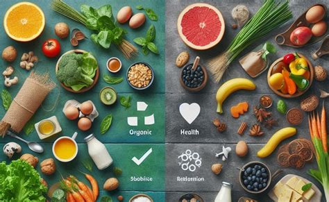 Különbségek a bio és hagyományos élelmiszerek között infografika